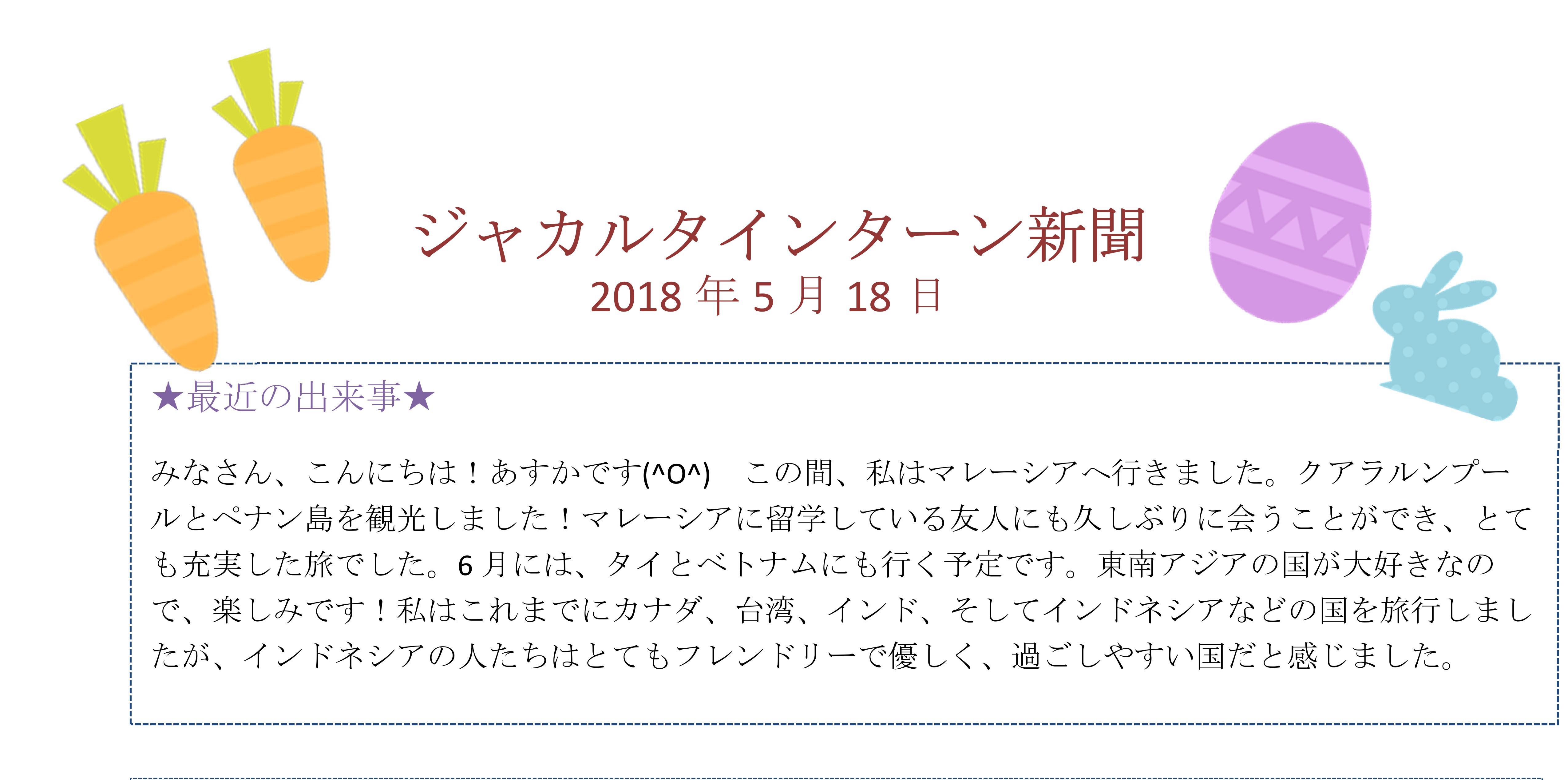 インターン新聞：旅行はどこへ行きたい？