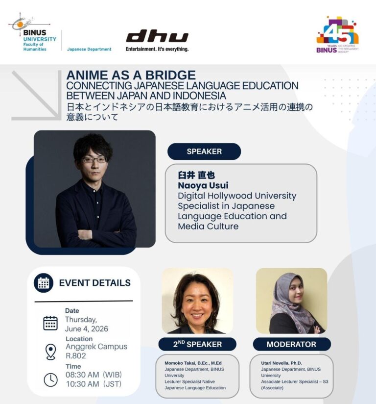 Public Lecture “Anime as a Bridge”: Menghubungkan Pendidikan Bahasa Jepang antara Jepang dan Indonesia